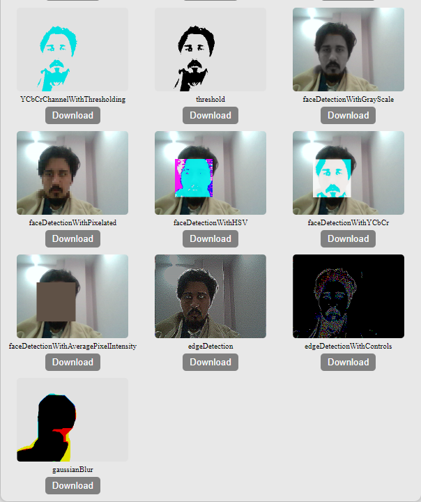Image filter with face detection