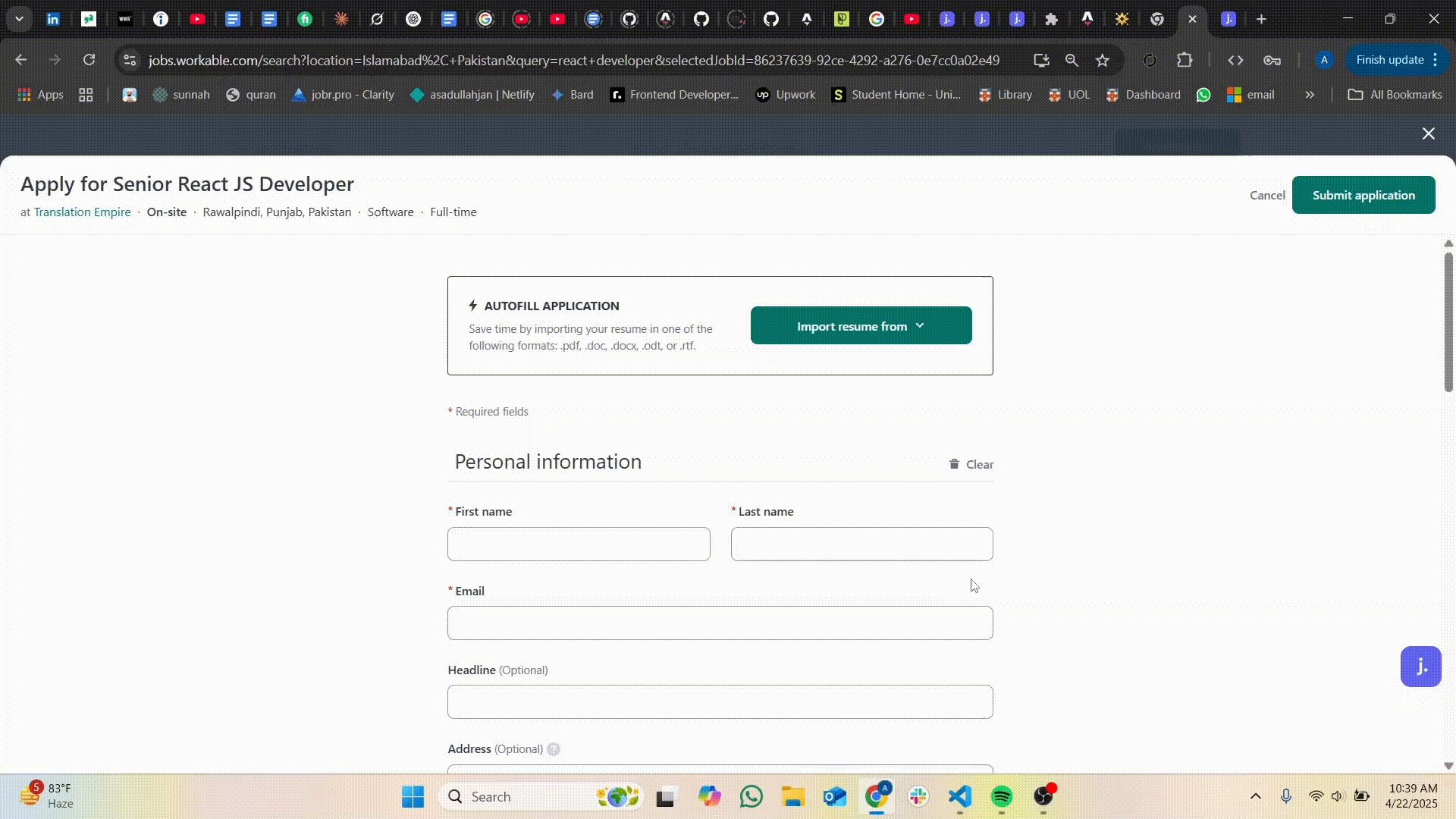 Jobr extension for auto form filling image