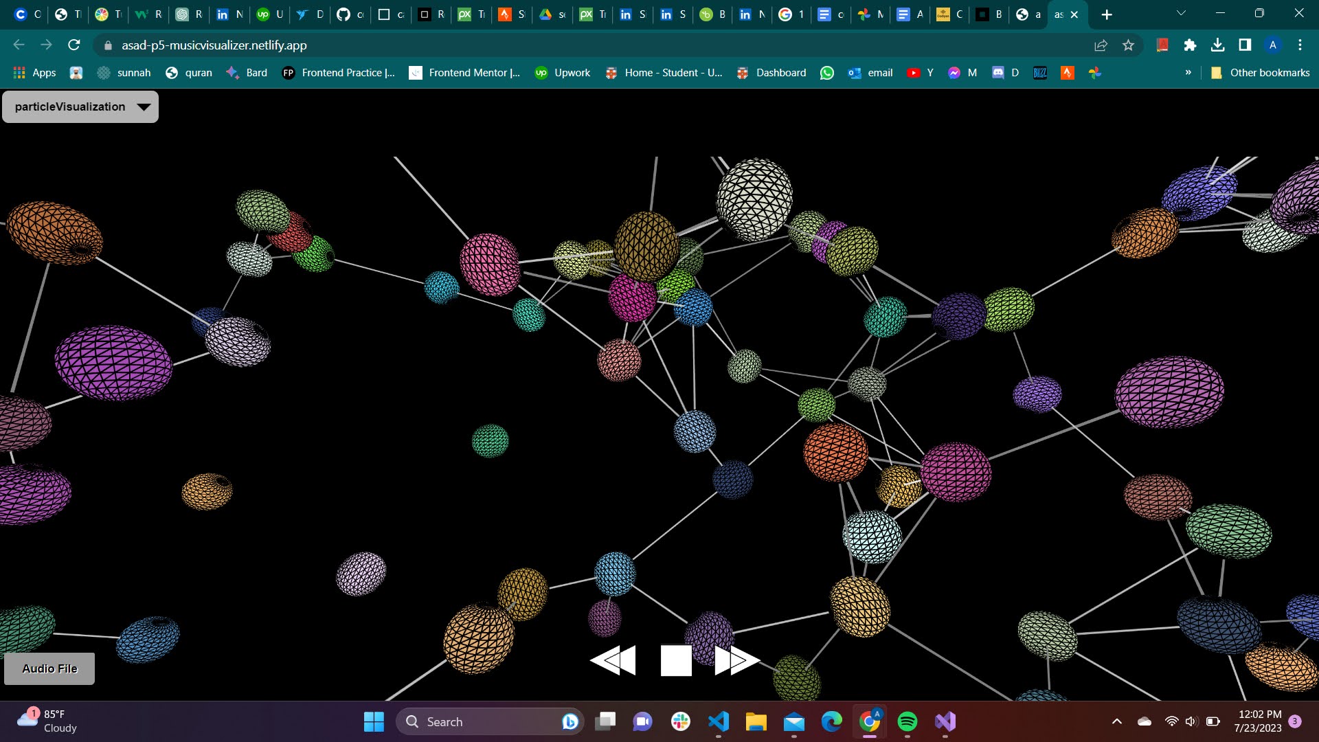 Music visualizer with 3D animation